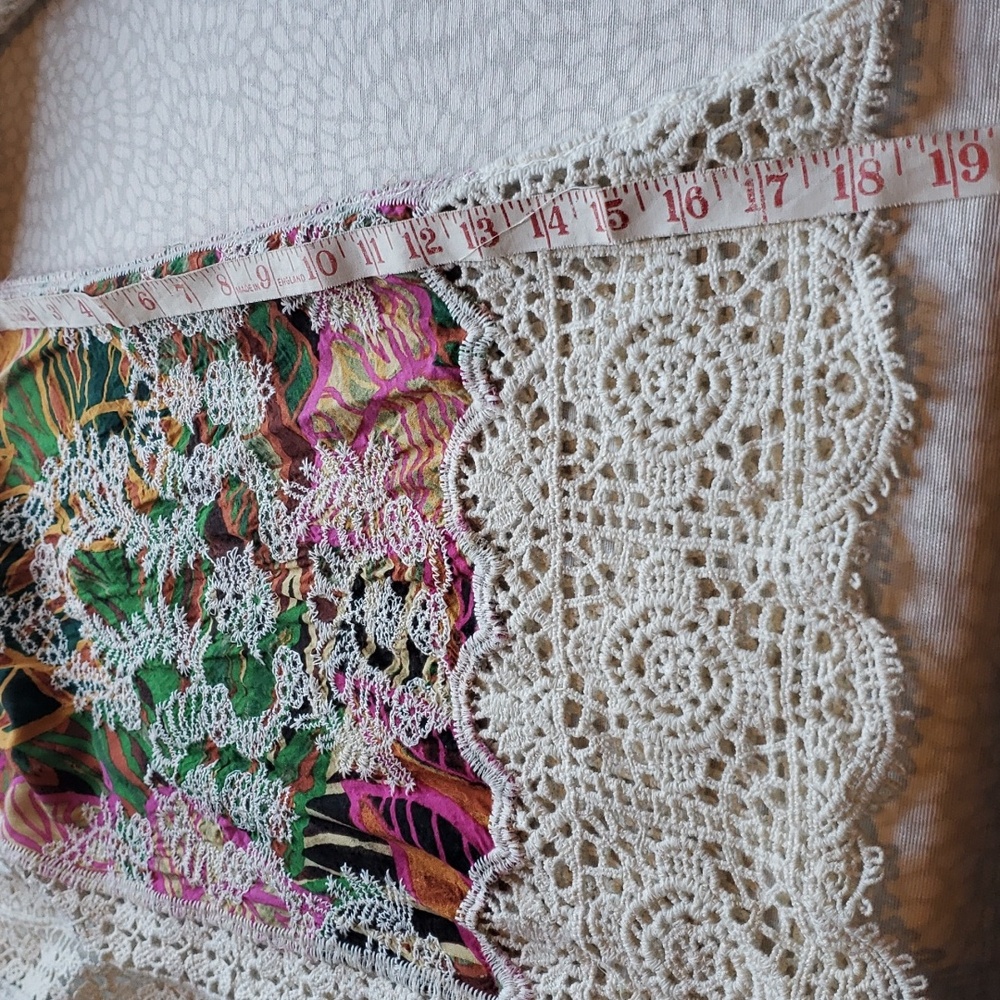 Colorful Democracy Embroidered Crochet-Trim Topper - Size XL - Picture 12 of 16